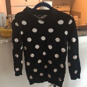 Polka dot sweater with Peter Pan collar